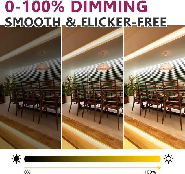 Alt view image 4 of 7 - COB LED Strip Lights Warm White 3000K Tape Light Premium High Density DC 24V 400+Lumens/ft 5120LEDs/Spool Ra 90+ 32.8ft/10m UL Listed 5 Year After-Service(Power Supply Sold Separately)