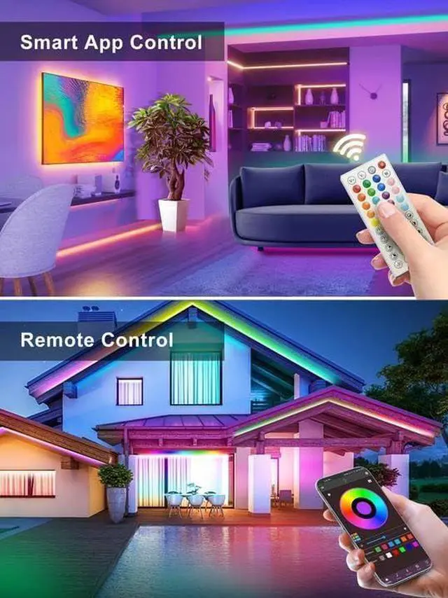 Alt view image 3 of 7 - 10ft Rgb Led Neon Rope Lights with Remote App Control IP65 Waterproof Neon Strip Lights for Outdoor DIY Design Flexible Led Rope Lights for Bedroom Music Sync Gaming Accessories Room Decor