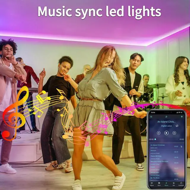 Alt view image 3 of 7 - 200ft Outdoor LED Strip Lights Waterproof IP68 Waterproof LED Light Strips with Remote App Control Music Sync RGB Outdoor LED Rope Lights LED Lights for Bedroom Roof Pool Deck Balcony