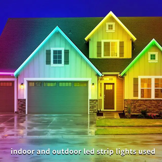 Alt view image 4 of 7 - 200ft Outdoor LED Strip Lights Waterproof IP68 Waterproof LED Light Strips with Remote App Control Music Sync RGB Outdoor LED Rope Lights LED Lights for Bedroom Roof Pool Deck Balcony