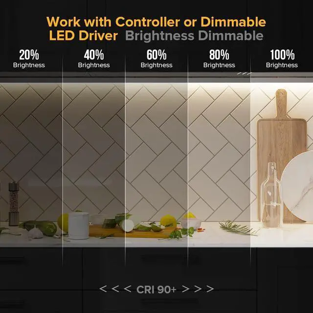 Alt view image 5 of 7 - FCOB COB LED Strip Flexible High Density Uniform Light 9W/m 16.4FT DC24V Warm White 3000K CRI 90+ 8mm Width Dimmable LED Ribbon for Indoor Decoration(No Adapter or Controller)