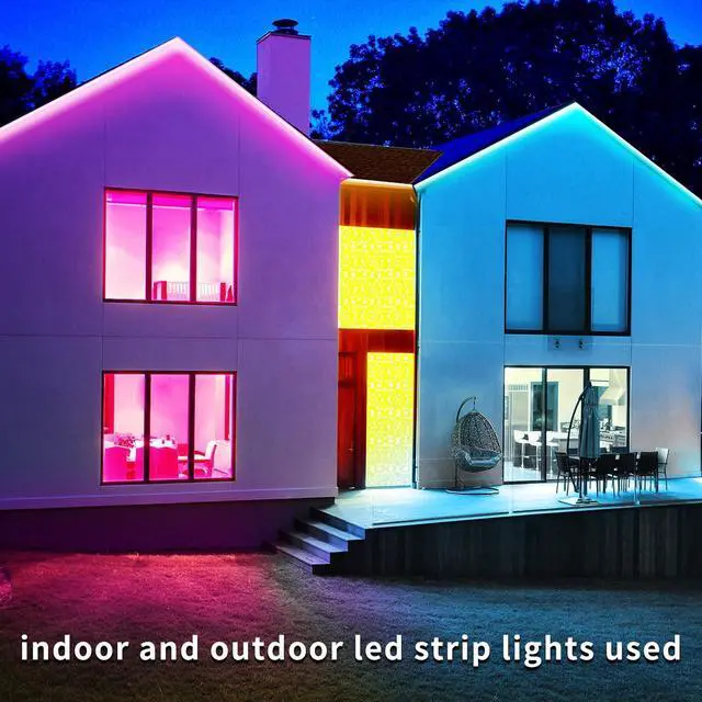 Alt view image 5 of 7 - 100ft Outdoor LED Strip Lights Waterproof IP68 Waterproof LED Light Strips with Remote App Control Music Sync RGB Outdoor LED Rope Lights LED Lights for Bedroom Roof Pool Deck Balcony