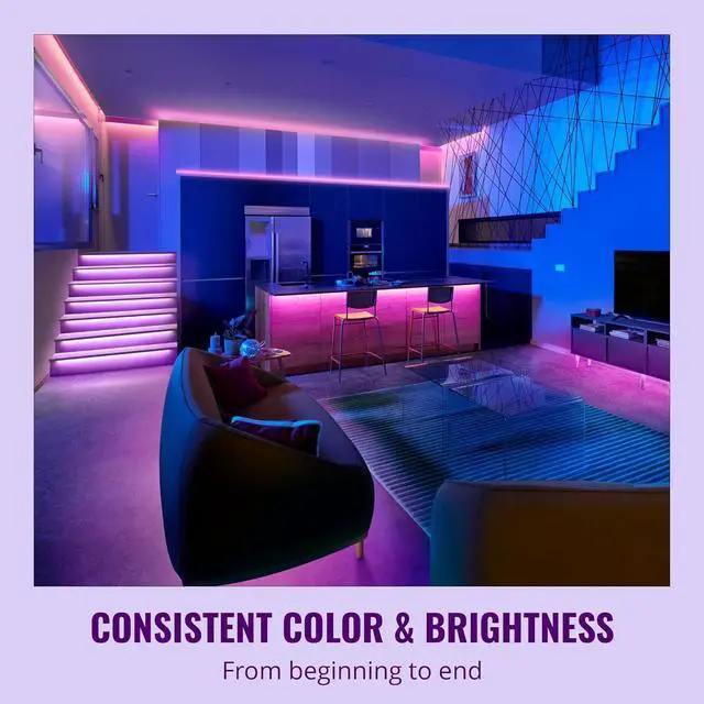 Alt view image 2 of 7 - WiZ - Bundle - RGB LED Strip 15m Plus 2 60W A19 Color Bulbs - Control with Voice or App + Activate with Motion - Matter Compatible