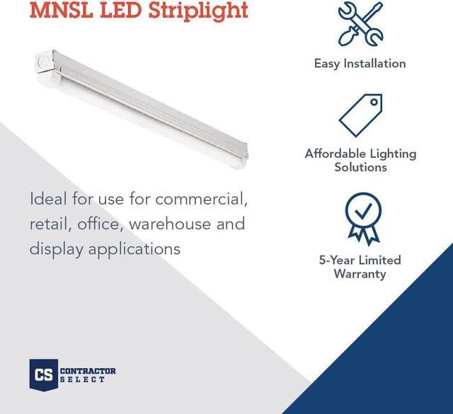 Alt view image 2 of 5 - 2ft Light Fixture LED Strip Light 120V 4000K Cool White Light 2-Foot 1-Light White (MNSL L23 1LL 120V 40K 80CRI M6)