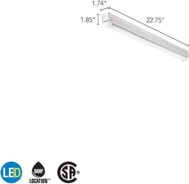Alt view image 4 of 5 - 2ft Light Fixture LED Strip Light 120V 4000K Cool White Light 2-Foot 1-Light White (MNSL L23 1LL 120V 40K 80CRI M6)