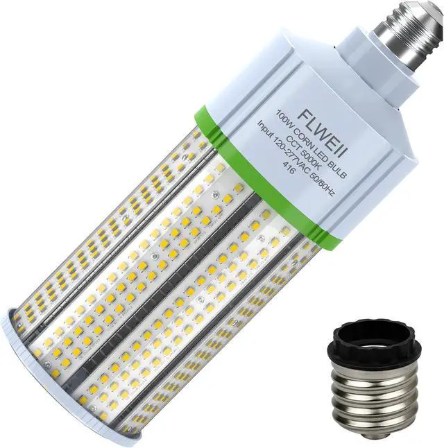Main image of LED Corn Light Bulb 110/277V 100W E26/E39 Mogul Base 5000K 13500 LM Replacement 400W HPS/MH for Indoor Outdoor Garage Warehouse Factory Backyard (100W120V-277V)