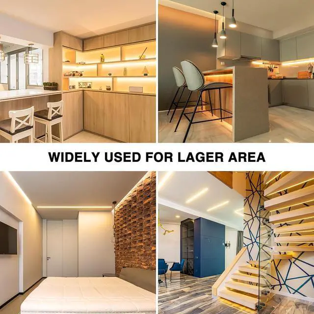 Alt view image 7 of 7 - Warm White LED Strip Lighting 39.37ft 3000K Dimmable Led Tape Light 12m Bright 720 LEDs 2835 Flexible Ribbon Christmas Light 12V Adhesive Rope Lights for Kitchen Under Cabinet Bedroom