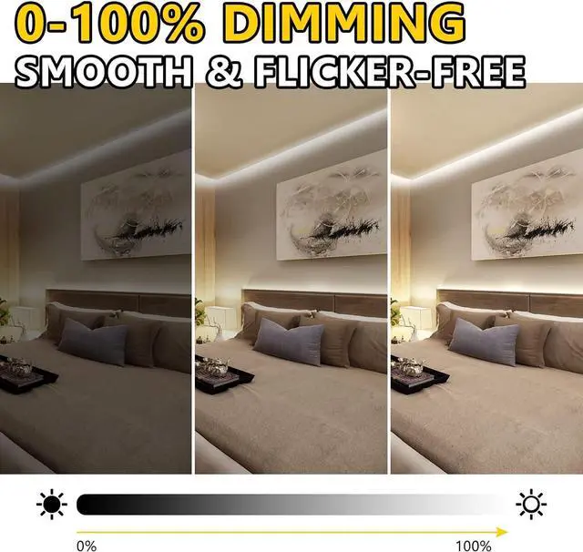 Alt view image 4 of 7 - COB LED Strip Lights Neutral White 4000K Tape Light Premium High Density 24V 300+Lumens/ft 4800LEDs/Spool Ra 90+ 32.8ft 3W/ft UL Listed 5 Year Warranty (Power Supply Sold Separately)