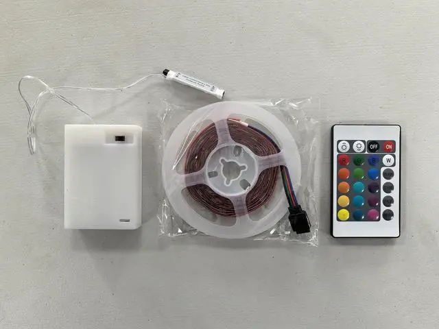 Alt view image 6 of 7 - LED Strip Lights Battery Powered 24 Keys Remote Control Light Strip for Parties DIY Indoor Decoration 6.56ft/2m