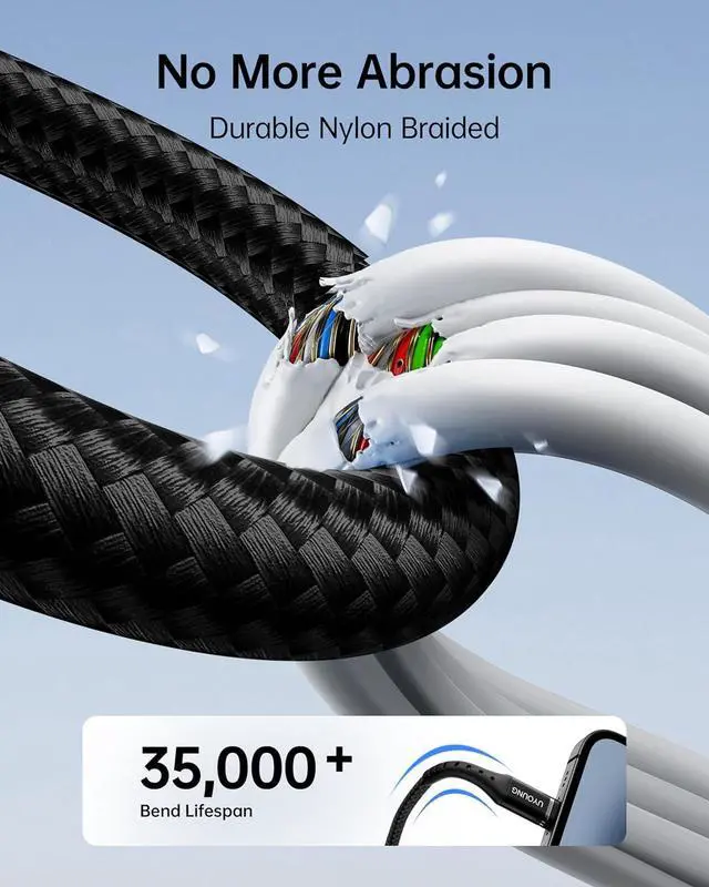 Alt view image 5 of 7 - Multi Charging Cable 2Pack 4FT 3 in 1 Charger Cable Braided Universal Phone Charging Cord with Lightning/Type C/Micro USB Ends Multiple USB Cable for iPhone 16 15//Google Cell Phones and More