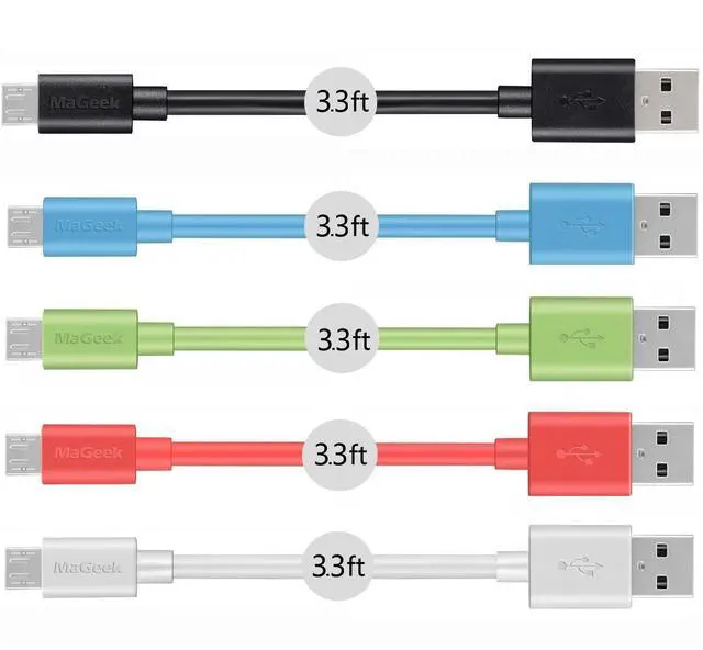 Alt view image 2 of 7 - Micro USB Cable [3.3ft/5-Pack] Fast Charge Mobile Phone Charging Cord Data Cables for  Motorola LG Google Nokia and More(5 Colors)