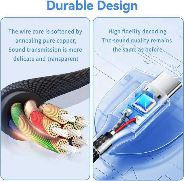 Alt view image 3 of 7 - USB Type C to 3.5mm Headphone Jack Adapter (2-Pack) USB C to Aux Female Audio Dongle Cable Cord Compatible for iPhone 15 Pro Max/15 Pro/15 Plus  Galaxy S23/S22 Ultra iPad Pro MacBook