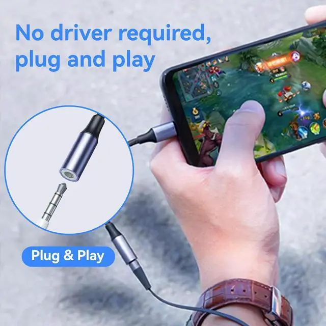 Alt view image 4 of 7 - USB Type C to 3.5mm Headphone Jack Adapter (2-Pack) USB C to Aux Female Audio Dongle Cable Cord Compatible for iPhone 15 Pro Max/15 Pro/15 Plus  Galaxy S23/S22 Ultra iPad Pro MacBook