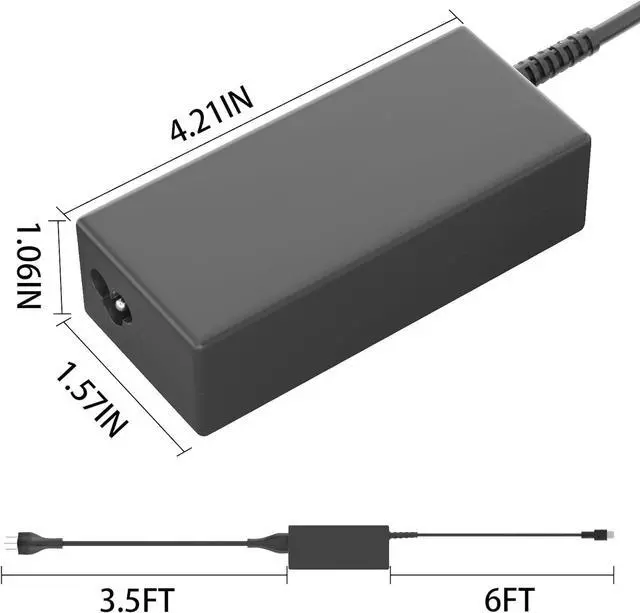 Alt view image 5 of 7 - 65W USB-c Laptop Charger Fit for HP ProBook 430 440 445 450 Envy X360 13 15 Spectre X360 13 EliteBook 735 755 840r 830 856 fit HP M54350-001 L43407-001 Type-c Ac Power Supply Adapter with Cord