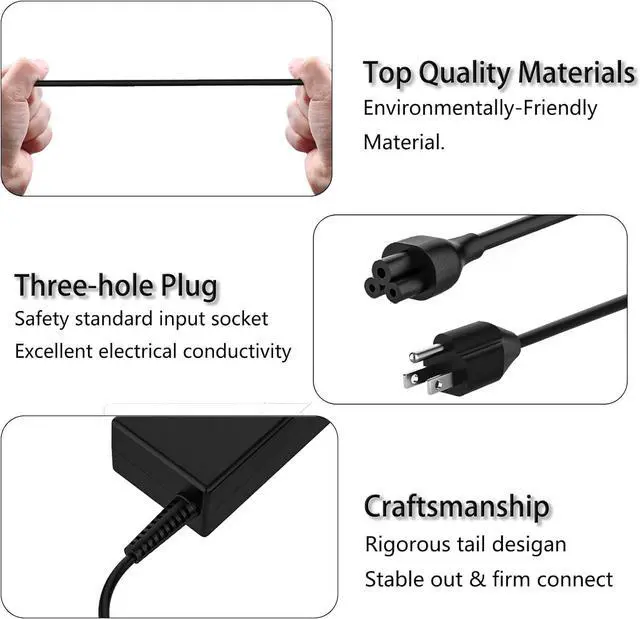 Alt view image 6 of 7 - 65W USB-c Laptop Charger Fit for HP ProBook 430 440 445 450 Envy X360 13 15 Spectre X360 13 EliteBook 735 755 840r 830 856 fit HP M54350-001 L43407-001 Type-c Ac Power Supply Adapter with Cord