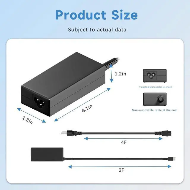 Alt view image 7 of 7 - 65W 45W USB C Laptop Charger for HP EliteBook X360 840-G5 830-G8 840-G6 Chromebook 14 X360 ProBook 430 440 445 G5 G6 G8 HP Envy X360 13 15 Spectre X360 Elite X2 USB-C Fast Charger AC Power Adapter