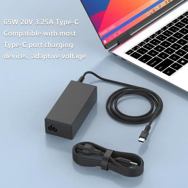 Alt view image 6 of 7 - 65W 45W USB C Chromebook Charger fit for HP ProBook 440 450 Chromebook X360 11 G1 G6 EE 11-ae010nr EliteBook Laptop L43407-001 Type C Fast Charging Power AC Adapter