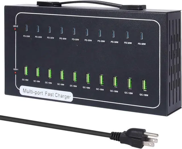 Main image of 480W USB Charging Station 20 Port Fast Charging Station for Multiple Devices PD3.0/QC4.0 Multi-Protocol Smart Power Delivery & Overload Protection for iPhone iPad Tablet and More