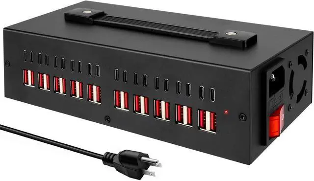 Main image of Portable USB~C Charger Block 300W(40A) 40Port (20 USB A & 20 USB~C Port) Home USB Charging Station for Multiple Devices Desktop USB Wall Charger Compatible with iPhone iPad Kindle Tablets Watch