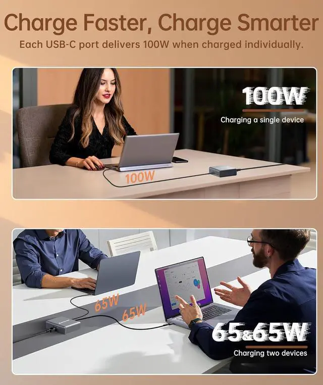 Alt view image 4 of 7 - USB C Charger Block 560W 8 Ports USB Charging Station PD 3.0 GaN Multi Ports Fast Charger Adapter for MacBook Pro Air iPhone  etc. (Grey 560)