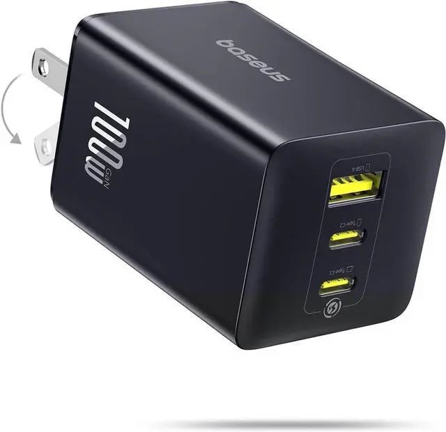 Main image of 2Pack 100W USB C Wall Charger Block 3-Port (65w+20W+18w) Super Fast Charging Power Adapter Multi USB C Charging Hub Plug Cube for MacBook iPad Pro Galaxy S25 iPhone 16/15 and More-Black