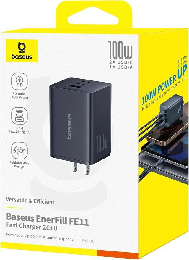 Alt view image 7 of 7 - 2Pack 100W USB C Wall Charger Block 3-Port (65w+20W+18w) Super Fast Charging Power Adapter Multi USB C Charging Hub Plug Cube for MacBook iPad Pro Galaxy S25 iPhone 16/15 and More-Black