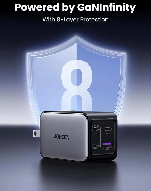 Alt view image 5 of 7 - 65W USB C Charger Block - Nexode 4-Port GaN Charger Type C Fast Charging for MacBook Pro/Air iPhone iPad Pro Galaxy S24/S23 Pixel 8 Steam Deck