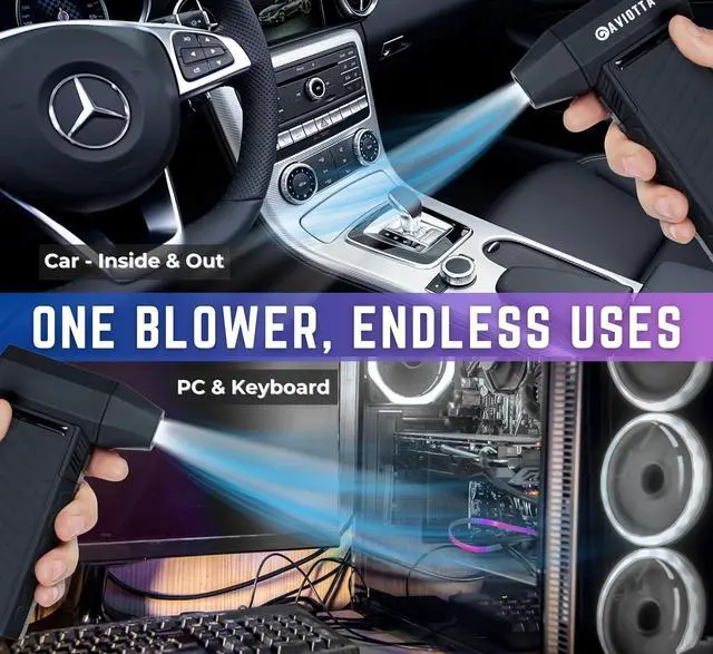 Alt view image 2 of 7 - Compressed Air Duster -132000RPM Powerful & High Speed Rechargeable air Duster with 6000mAh Rechargeable & Reusable Battery. Mini Blower Luxury & Durable Compressed Air Blower for PC Car & Home