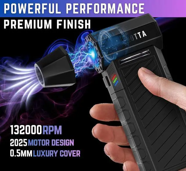 Alt view image 3 of 7 - Compressed Air Duster -132000RPM Powerful & High Speed Rechargeable air Duster with 6000mAh Rechargeable & Reusable Battery. Mini Blower Luxury & Durable Compressed Air Blower for PC Car & Home