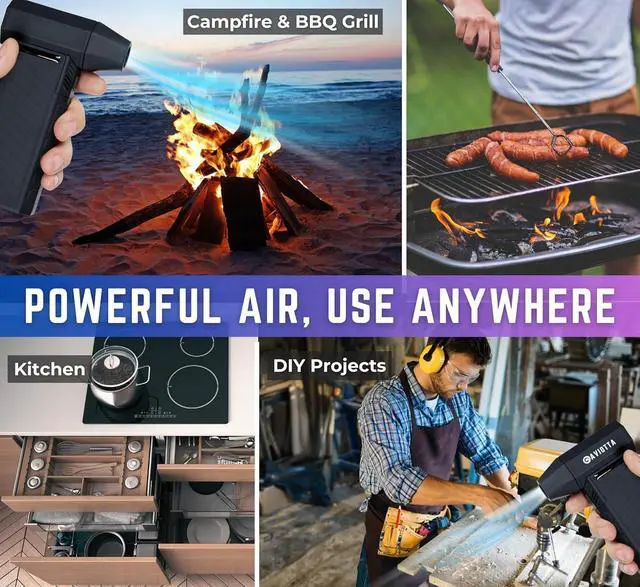 Alt view image 6 of 7 - Compressed Air Duster -132000RPM Powerful & High Speed Rechargeable air Duster with 6000mAh Rechargeable & Reusable Battery. Mini Blower Luxury & Durable Compressed Air Blower for PC Car & Home