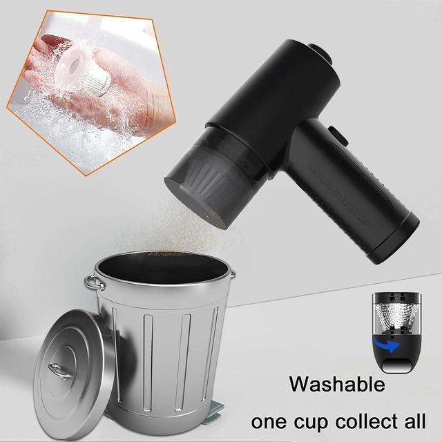 Alt view image 7 of 7 - Compressed Air Duster Car VacuumElectric Air Duster and Vacuum 2 in 1 3 Speeds 100000 RPM Cordless Air Blower Reusable Air Duster for Computer Keyboard Swimming Ring Car with LED Light