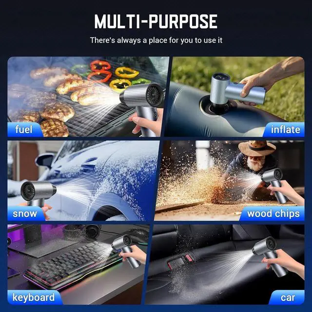 Alt view image 5 of 7 - Electric Air Duster - 300000RPM Compressed Air Duster with Brushless Motor - Cordless Air Blower Rechargeable- 3 Gears Adjustable Jet Dry Blower for Cleaning Keyboard PC Car Home Outdoors