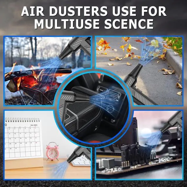 Alt view image 6 of 6 - Compressed Air Duster - Mini Turbo Fan 180000RPM Cordless Electric Air Duster for Keyboard PC Cleaning No Canned Jet Dry Blower for Home and Car