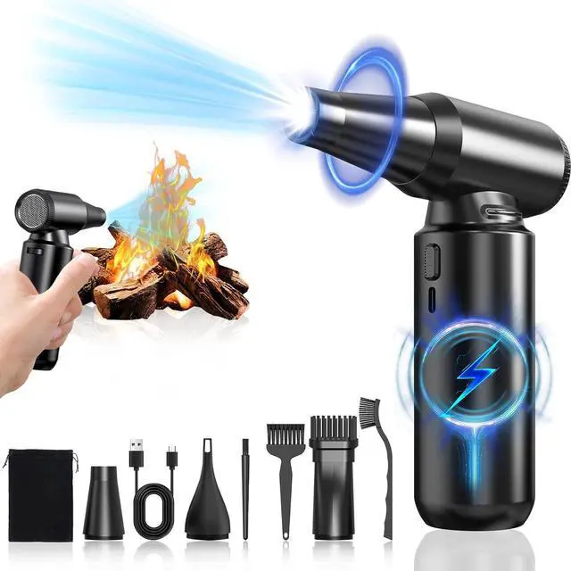 Main image of Compressed Air Duster - Aluminum Alloy Shell 300 000RPM High-Speed Cordless Electric Air Duster | 3-Gear Adjustable with LED Flashlight & Brushless Motor | Dust Blower for Keyboard PC Car and Home