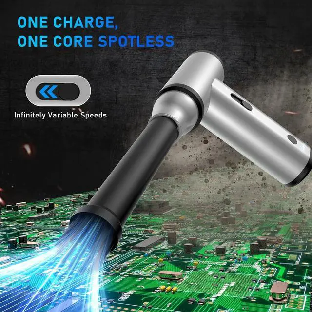 Alt view image 5 of 7 - Compressed Air Duster 300000RPM Air Duster Electric Cleaner for Keyboard PC Deep Cleaning Cordless Air Blaster Replace Compressed Air Can-No Canned Air Duster Rechargeable Air Blower