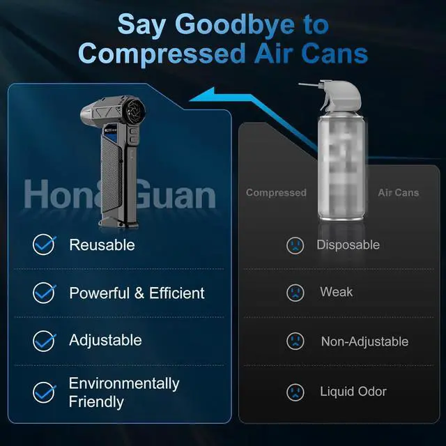 Alt view image 5 of 6 - Compressed Air Duster 180 000 RPM Electric Air Duster Fast Rechargeable Air Blower Replace Compressed Air Can Cordless Air Broom Turbo Jet Air Blower for Keyboard Car PC Dry Cleaning