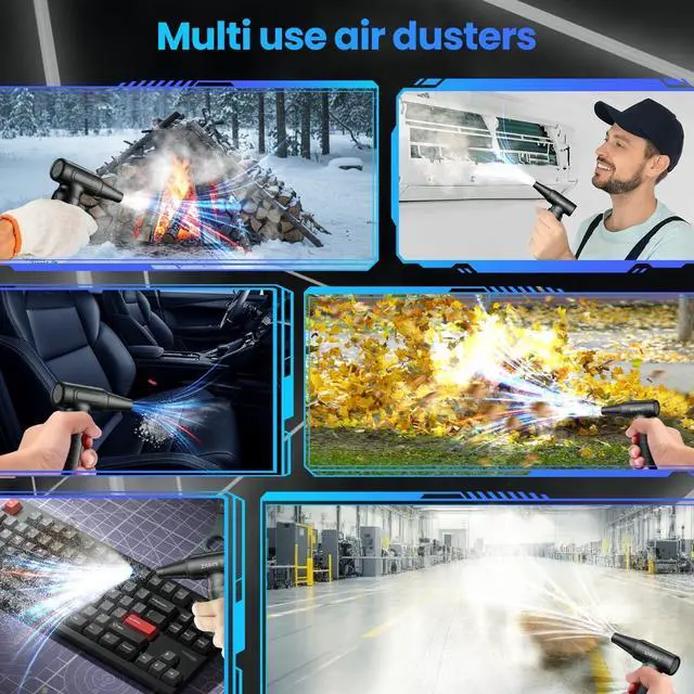 Alt view image 4 of 7 - Electric Air Duster - 33 0000 RPM High-Speed Compressed Air Blower Gun Rechargeable Mini Turbo Jet Fan Cordless for Keyboard PC Car Home & Outdoor Cleaning Dust Replaces Compressed Air Cans