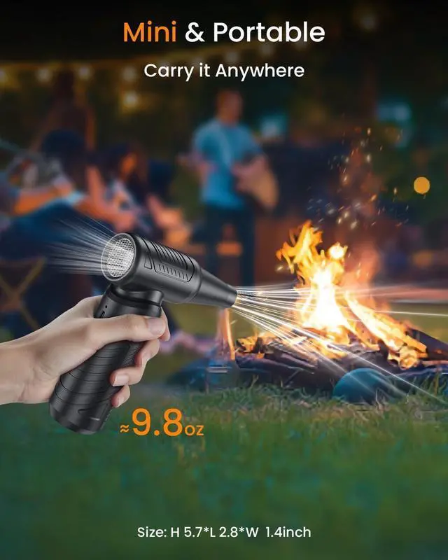 Alt view image 5 of 7 - Compressed Air Duster 200 000 RPM Electric Air Duster for Computer 3 Gear Adjustable High-Speed Air Blower 9 000mAh Large Battery Reusable no Canned Keyboard Cleaner for Office Home Car