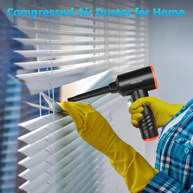 Alt view image 6 of 7 - Compressed Air Duster 6000mAh Battery - Electric Air Duster Addcolor AD-38 Keyboard Cleaner for Office-3 Adjustable Wind Speeds with LED Light Cordless & Reusable Canned Air Duster for Computers