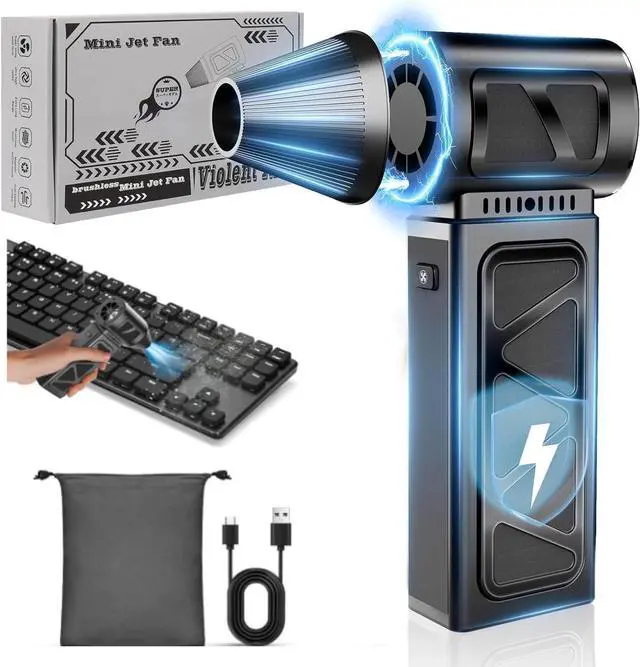 Main image of Compressed Air Duster 350000 RPM Electric Air Duster Rechargeable Cordless Air Blower Power Turbo Fan 5 Gears Adjustable Jet Dry Blower Replace Air Can for Keyboard Computer Car Outdoor Home