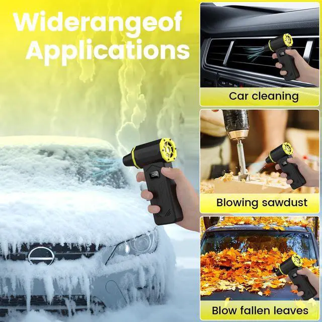 Alt view image 4 of 7 - Compressed Air Duster 360000RPM Electric Air Duster with LED Display 4 Gear Adjustable Rechargeable Cordless Jet Dry Blower Replace Compressed Air Can Air Duster for Car Computer Home Outdoors