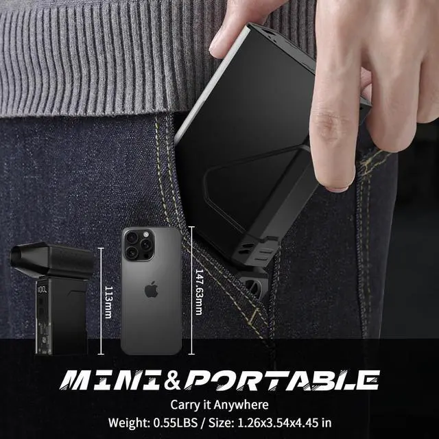 Alt view image 4 of 6 - Compressed Air Duster 130000RPM Electric Air Duster with LED Light Mini Air Blower (10000mAh) Rechargeable Cordless for Keyboard Cleaning Car and Home Cleaning Kit Replaces Compressed Air Can