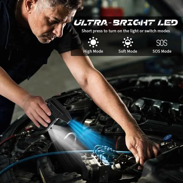 Alt view image 5 of 6 - Compressed Air Duster 130000RPM Electric Air Duster with LED Light Mini Air Blower (10000mAh) Rechargeable Cordless for Keyboard Cleaning Car and Home Cleaning Kit Replaces Compressed Air Can