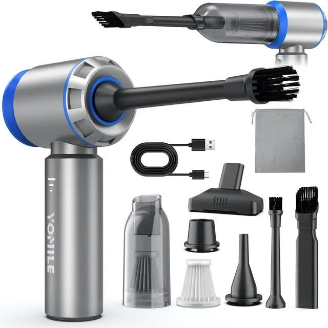 Main image of Electric air Duster - 2 in 1 210000RPM Brushless Air Duster & 21000PA Car Vacuum 9000mAh Battery Air Blower Wireless Handheld Vacuum for Car Office and Home (Blue 210000RPM)