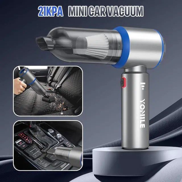 Alt view image 3 of 7 - Electric air Duster - 2 in 1 210000RPM Brushless Air Duster & 21000PA Car Vacuum 9000mAh Battery Air Blower Wireless Handheld Vacuum for Car Office and Home (Blue 210000RPM)