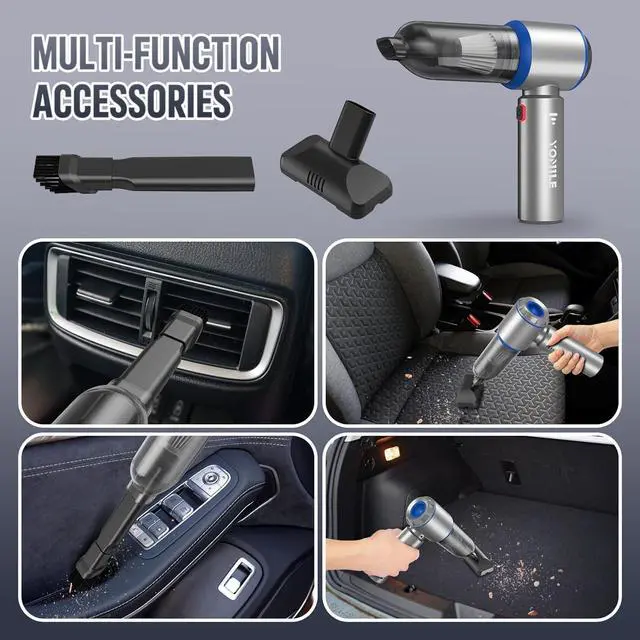 Alt view image 6 of 7 - Electric air Duster - 2 in 1 210000RPM Brushless Air Duster & 21000PA Car Vacuum 9000mAh Battery Air Blower Wireless Handheld Vacuum for Car Office and Home (Blue 210000RPM)
