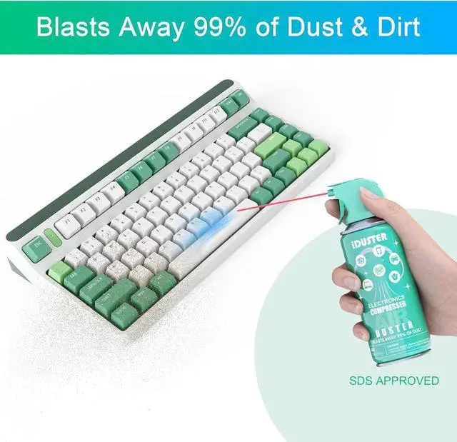 Alt view image 2 of 7 - Compressed Keyboard Cleaner Air Spray - 3.5oz Canned Air Duster for Keyboard PC Computer Electronics Phone 2PCS