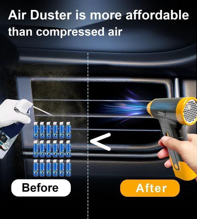 Alt view image 6 of 7 - Cordless Electric Compressed Air Duster - 150000 MRP Electric air Blower for Cleaning Keyboard PC Cameras Electric Air Pump for Inflatable Cushions Air Mattress Beds Boats Swimming Ring