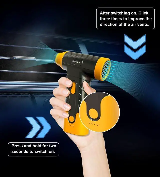 Alt view image 7 of 7 - Cordless Electric Compressed Air Duster - 150000 MRP Electric air Blower for Cleaning Keyboard PC Cameras Electric Air Pump for Inflatable Cushions Air Mattress Beds Boats Swimming Ring