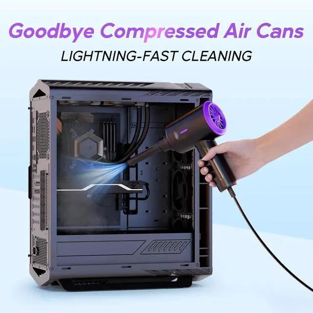 Alt view image 2 of 7 - Electric Air Duster - Air Blower - Multi-Use Compressed Air Duster for Keyboard- Computer and PC - 5.74 oz Powerful Motor